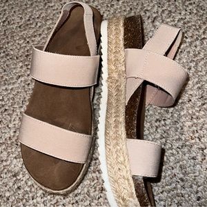 Madden Girl Platform Sandals in Sand, Size 6.5